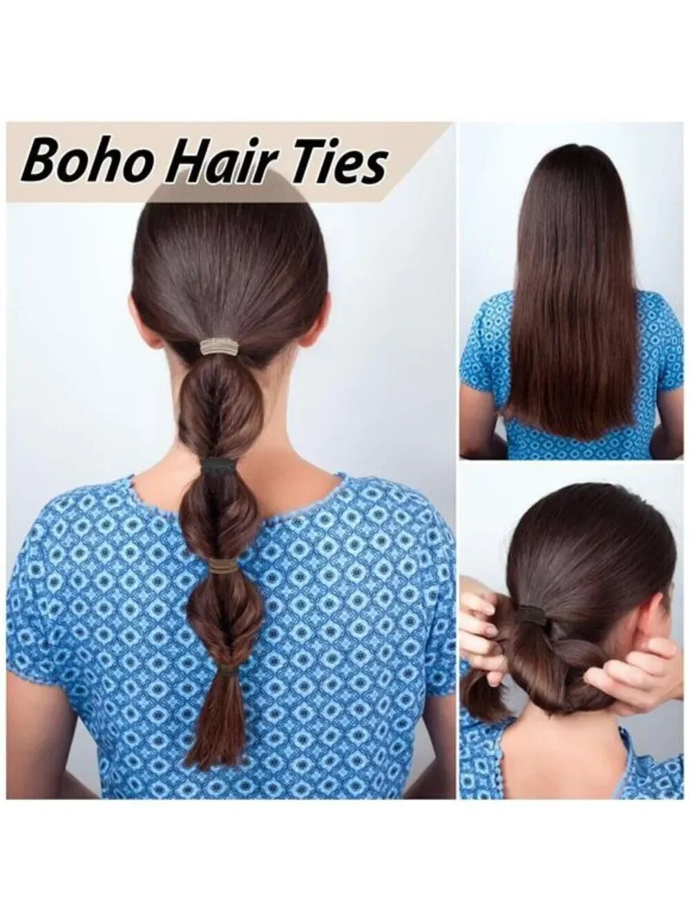 Boho hair ties set 20pcs ponytail holders no damage elastic hair bands for women
